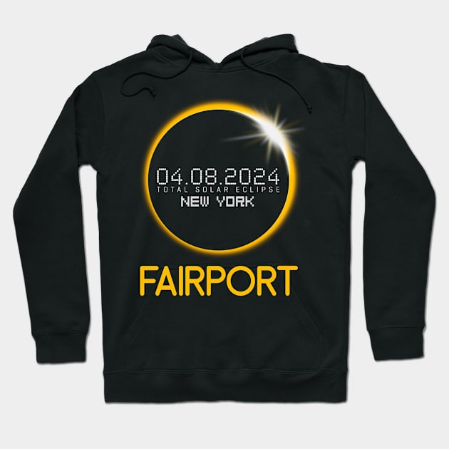 FAIRPORT New York Total Solar Eclipse April 8 2024 New York Hoodie by TeeaxArt